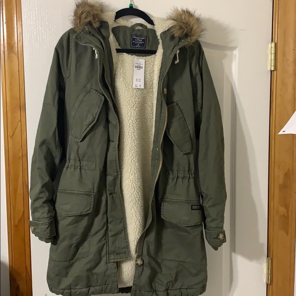 Sherpa lined long jacket